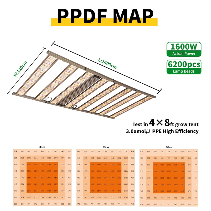 Remette Indoor Greenhouse 4*8ft 1500w 1600w Samsung Lm301b Grow Light